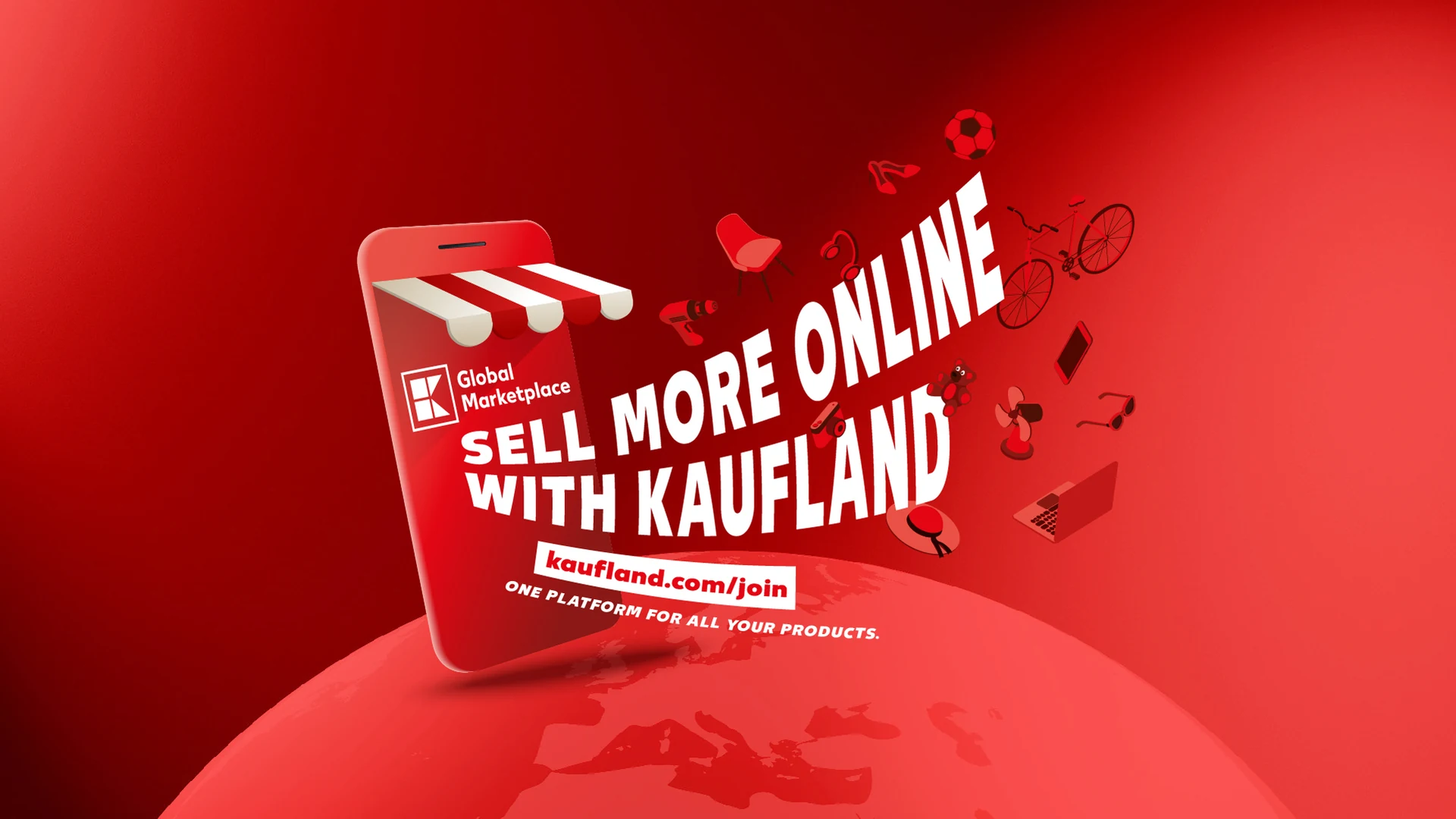 Kaufland Global Marketplace campaign image: “Sell more online with Kaufland”.