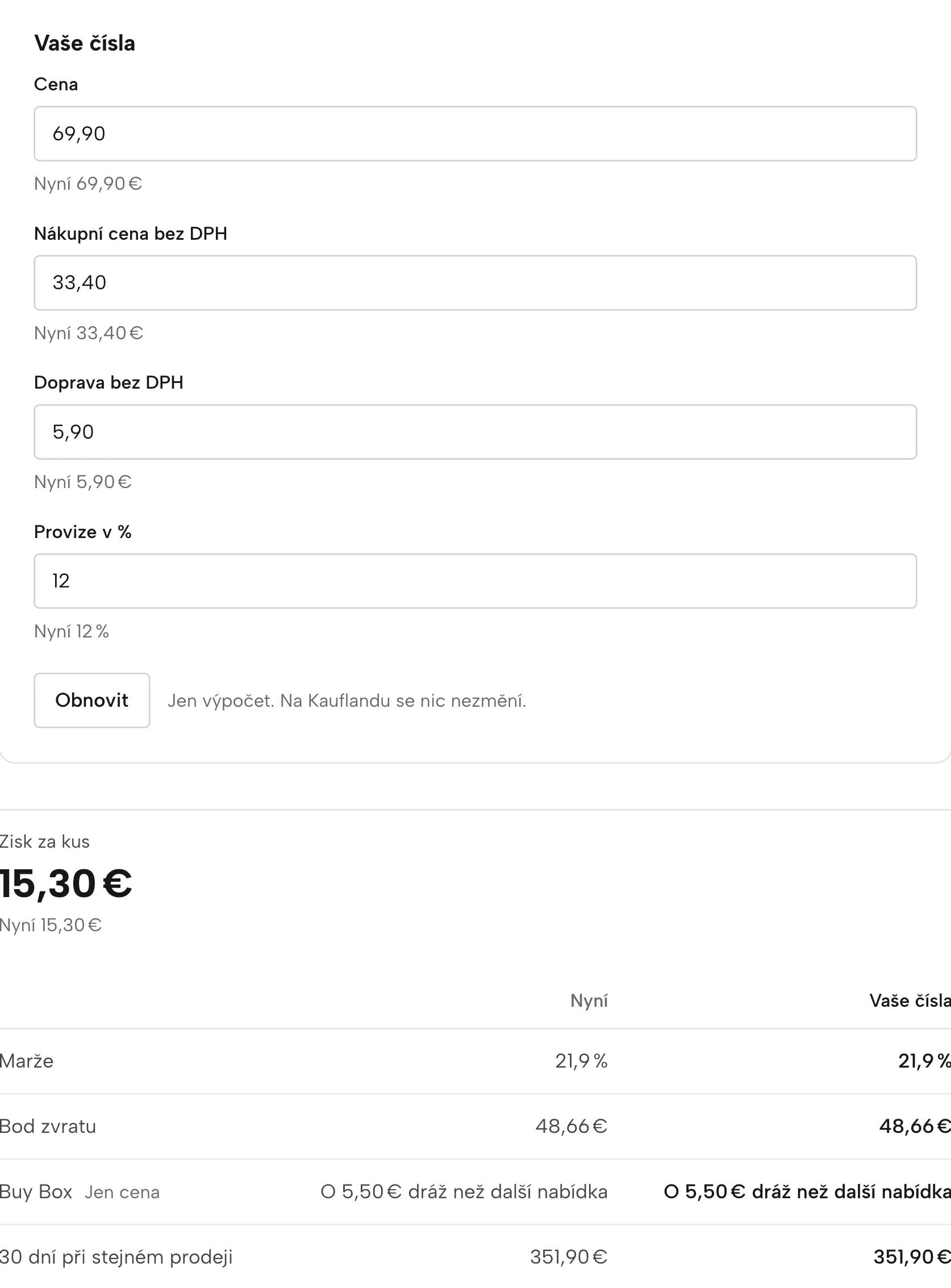 Co kdyby v Sellgripu, s ukázkovými daty