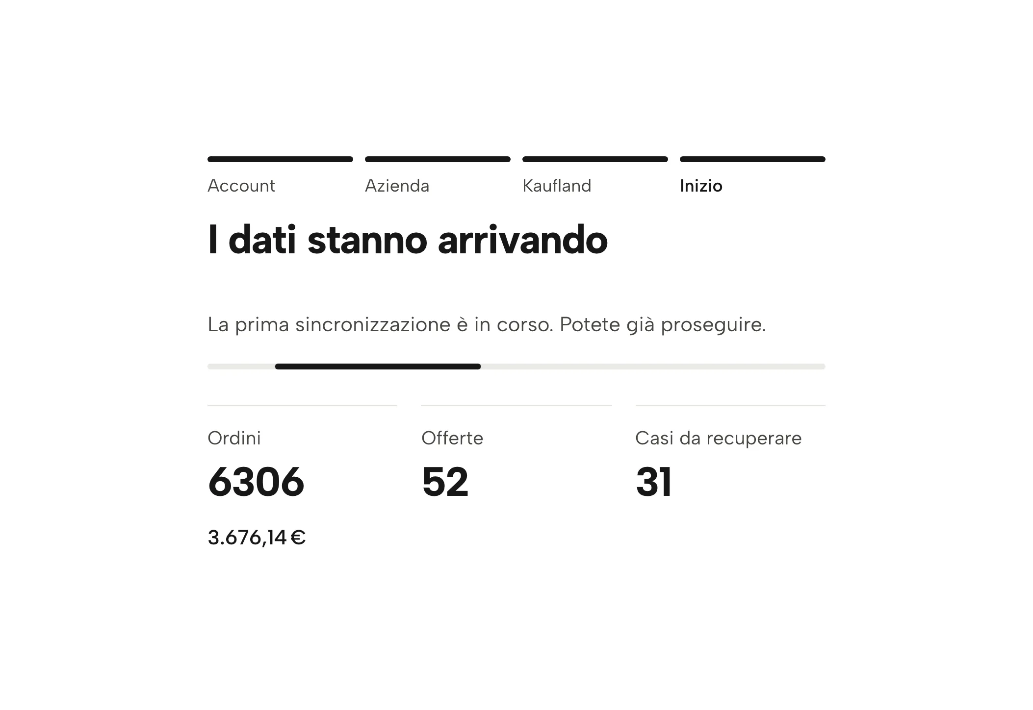 Caricamento dei vostri dati in Sellgrip, con dati di esempio